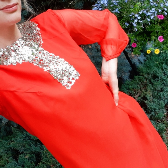 Vicky Vaughn Dresses & Skirts - Vicky Vaughn 1960s bright orange tunic dress